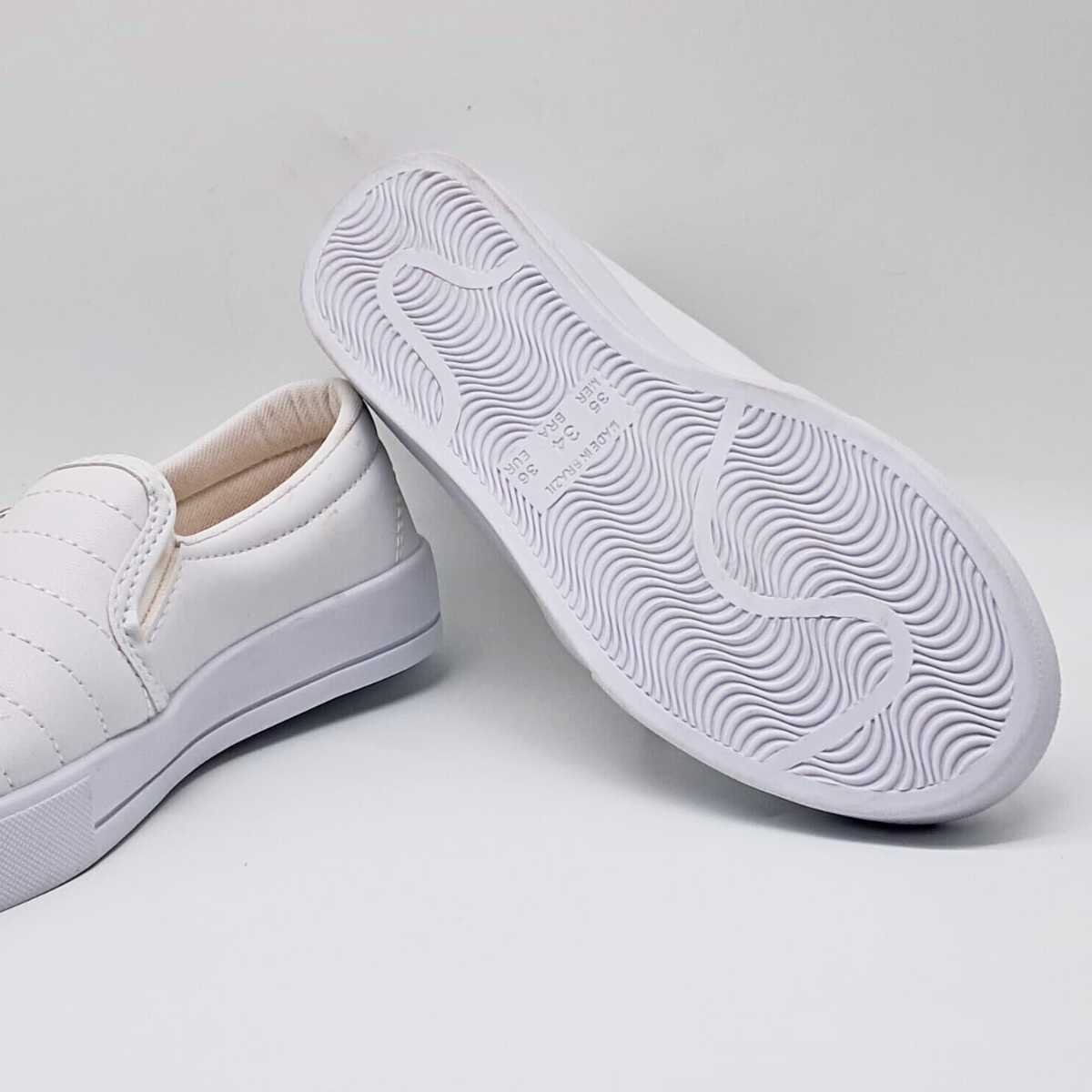 Tênis Feminino Vanessa Fashion Casual Slip On 1035 Branco 6