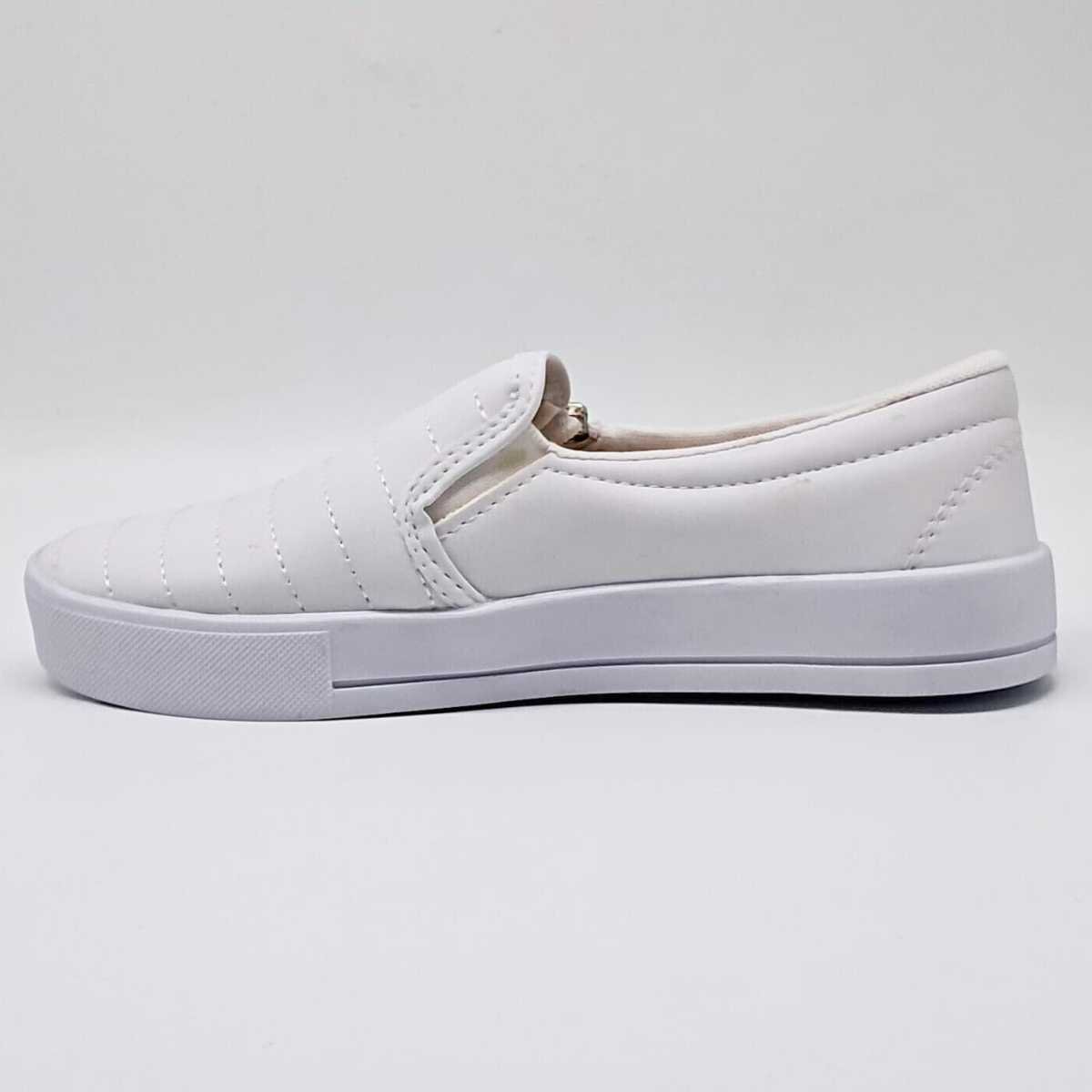 Tênis Feminino Vanessa Fashion Casual Slip On 1035 Branco 2