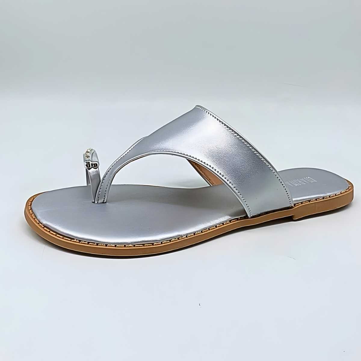 Sandália Feminina Marina Carvalho Dedo Metal Estilo F1718 Prata 2