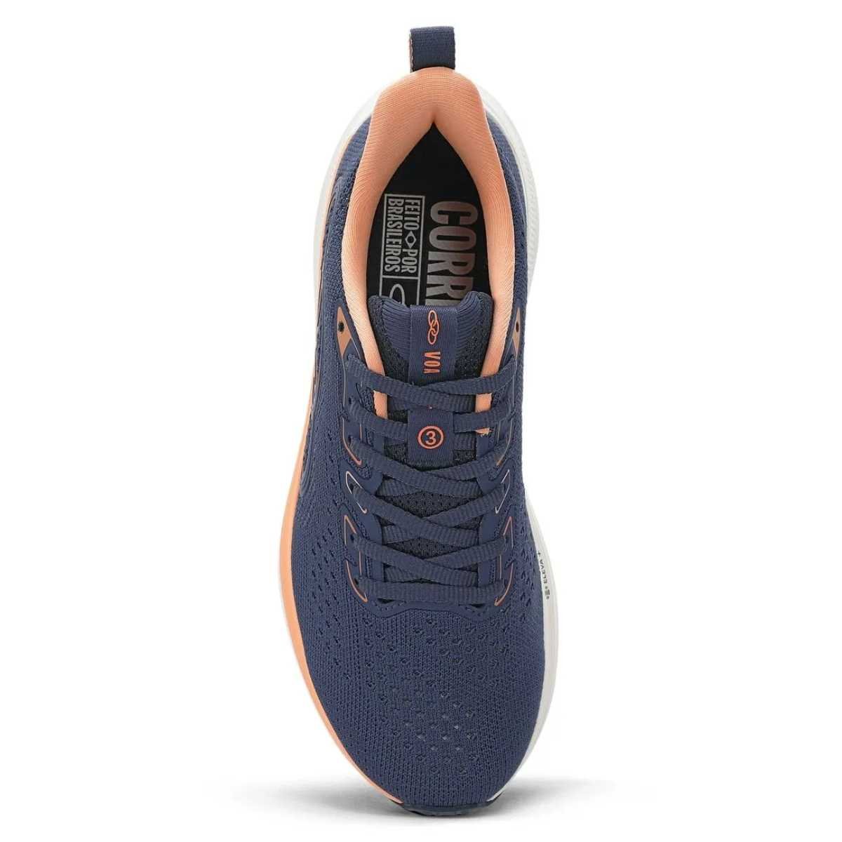 Tênis Feminino Olympikus Voa 3 Esportivo Estilo Confy 43263432 Azul/Pêssego 4