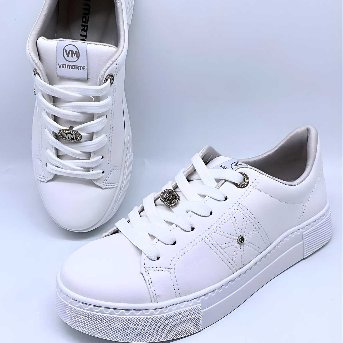 Tênis Feminino Via Marte Ponto de Luz Sola Reta 138-005 Branco 7