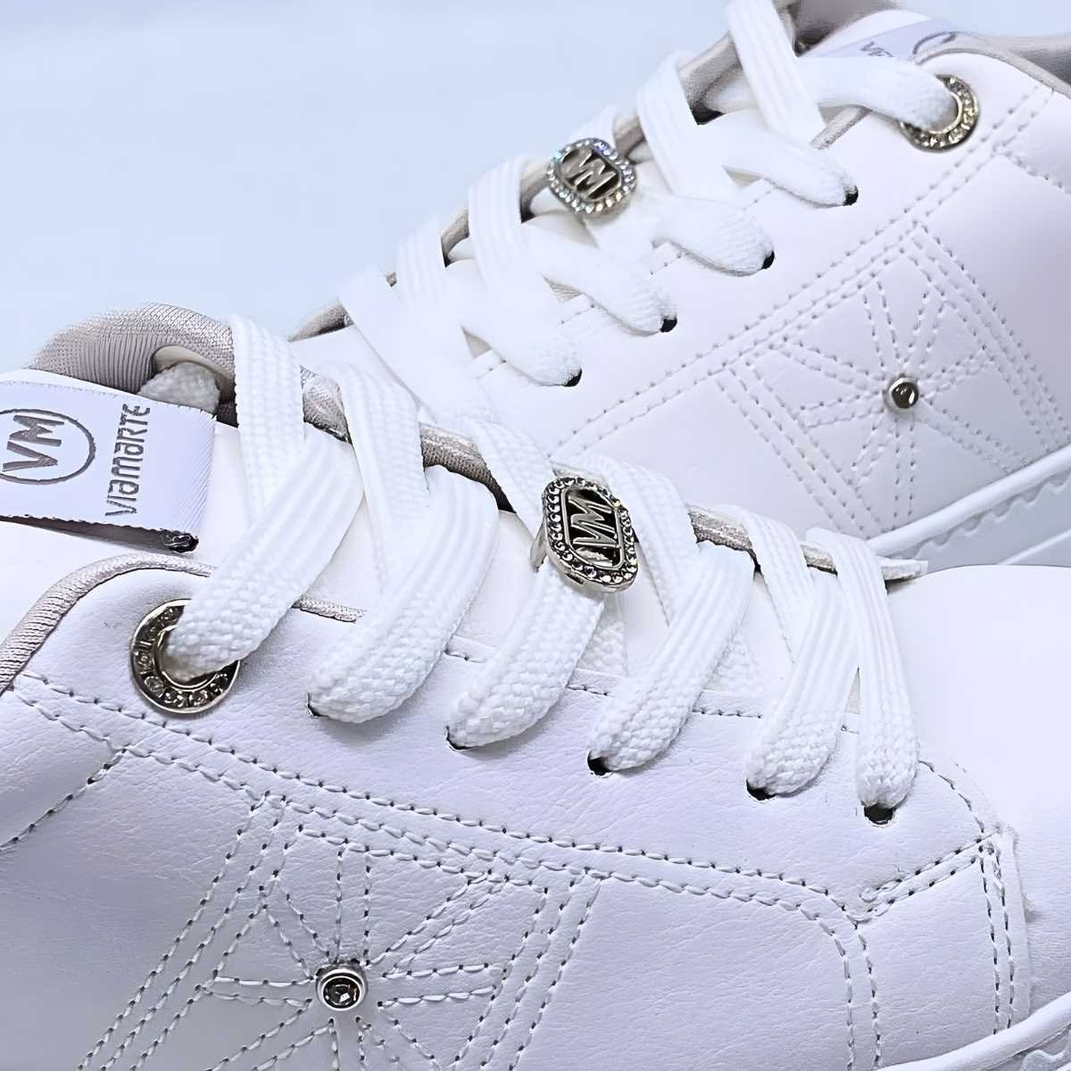 Tênis Feminino Via Marte Ponto de Luz Sola Reta 138-005 Branco 4