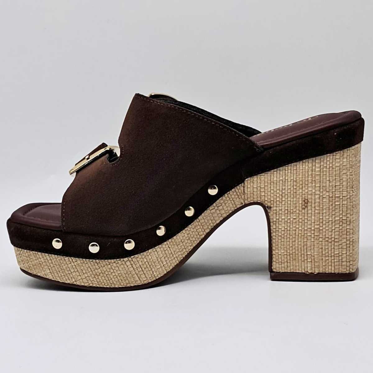 Tamanco Feminino Bebecê Palha Fivelas Estiloso T5110-129 Marrom 8