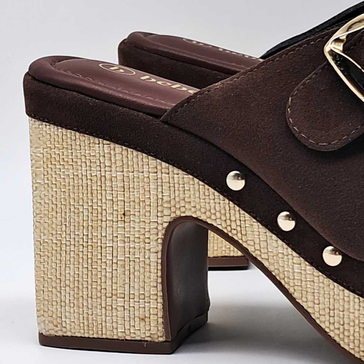 Tamanco Feminino Bebecê Palha Fivelas Estiloso T5110-129 Marrom 3