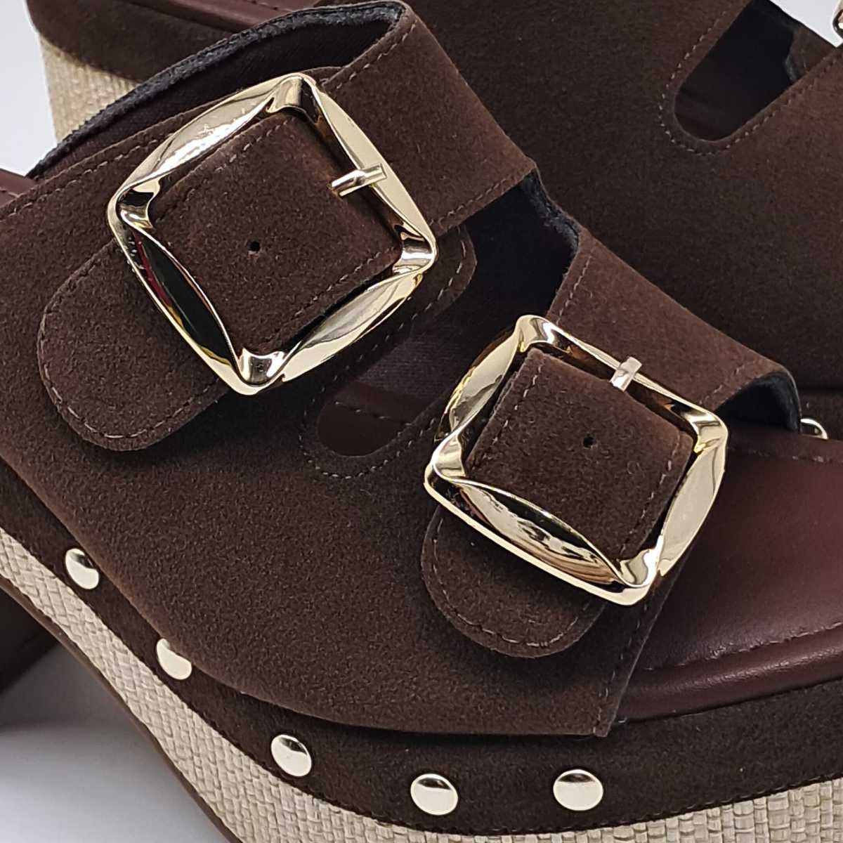 Tamanco Feminino Bebecê Palha Fivelas Estiloso T5110-129 Marrom 4