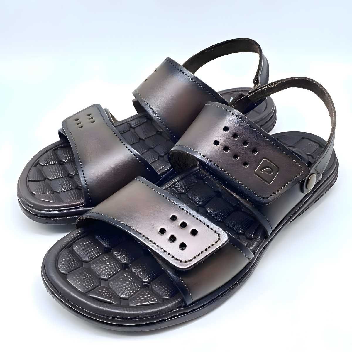 Sandália Masculina Pegada Casual 2 Velcros Estilo 131288 Marrom 3