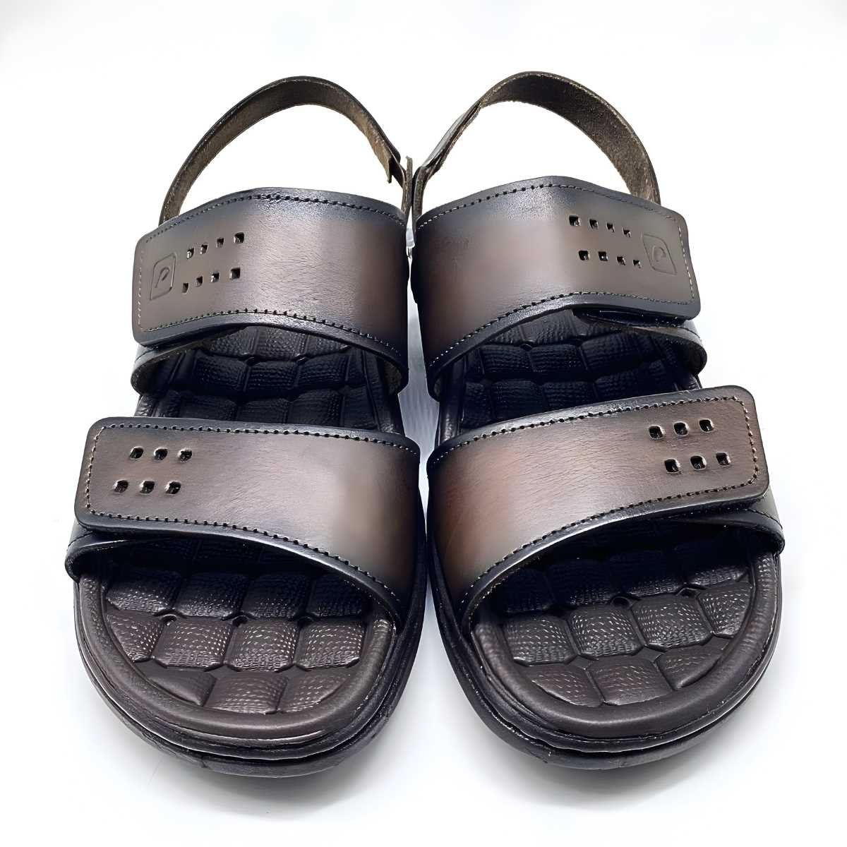 Sandália Masculina Pegada Casual 2 Velcros Estilo 131288 Marrom 5