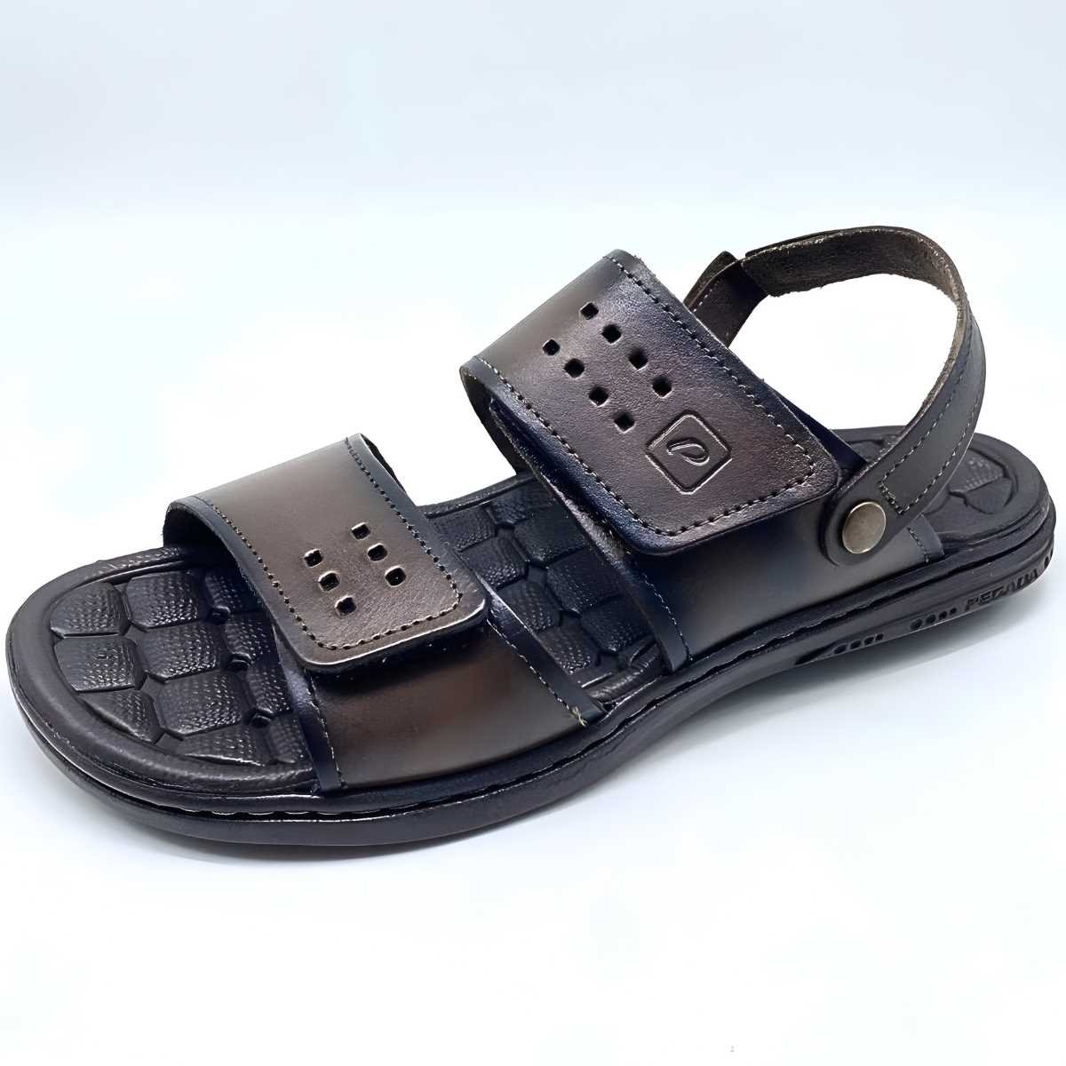 Sandália Masculina Pegada Casual 2 Velcros Estilo 131288 Marrom 2