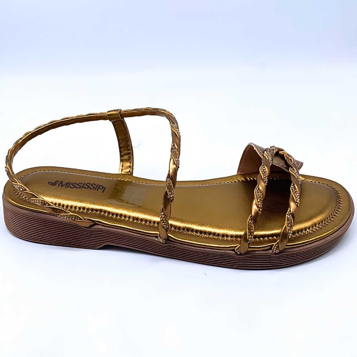 Sandália Feminina Mississipi Flat Trançada Estilo Leve J0361