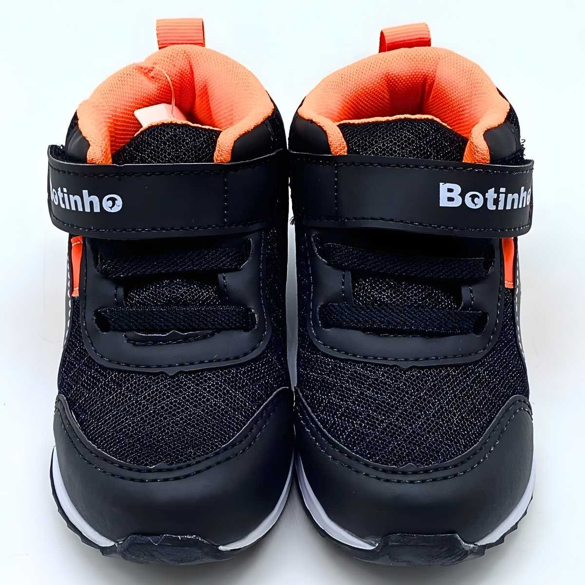 Tênis Bebê Ns Botinho Infantil Cano Alto Velcro Estilo Bt708 Preto 5