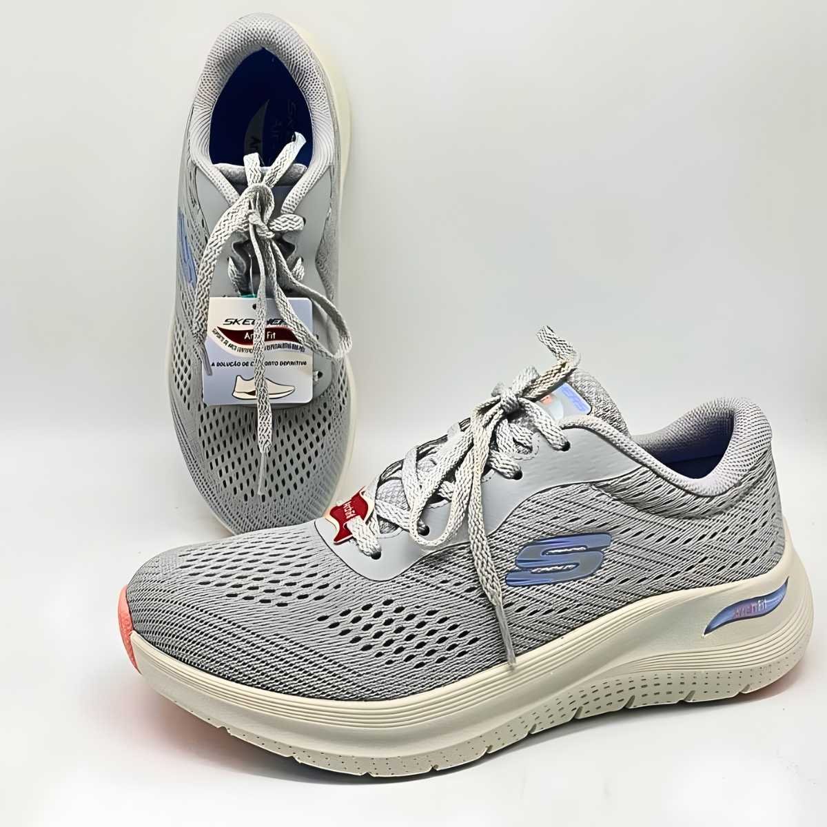 Tênis Feminino Skechers Fit 2.0 Estilo Conforto Leve 150051 Cinza 8