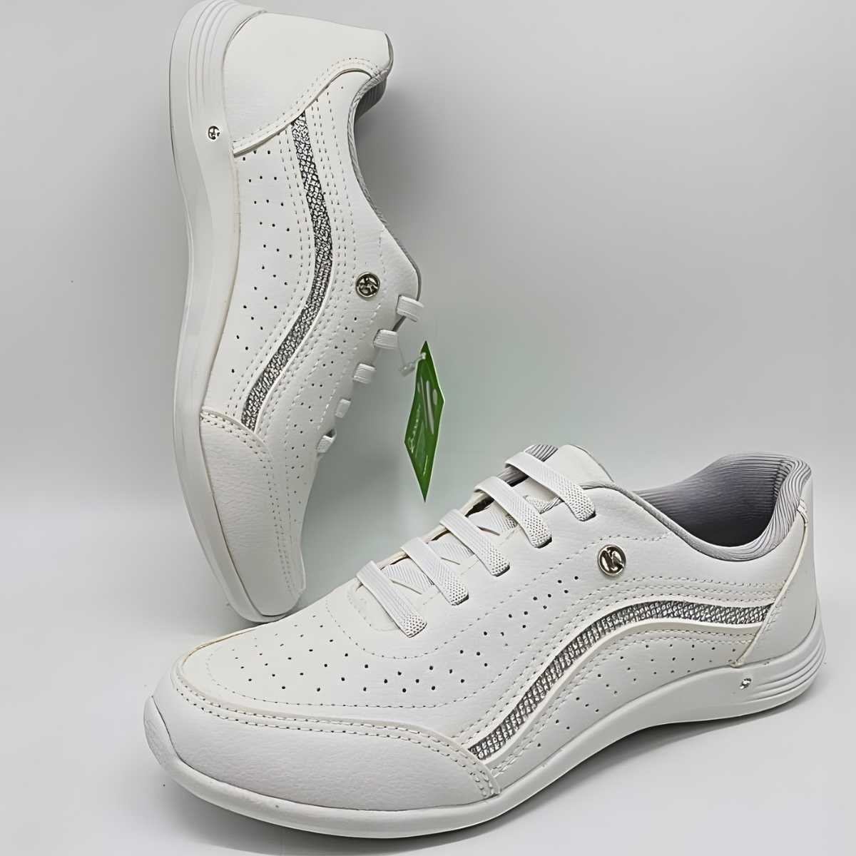 Tênis Feminino Kolosh Strass Estilo Conforto Leve C3184a Branco 6