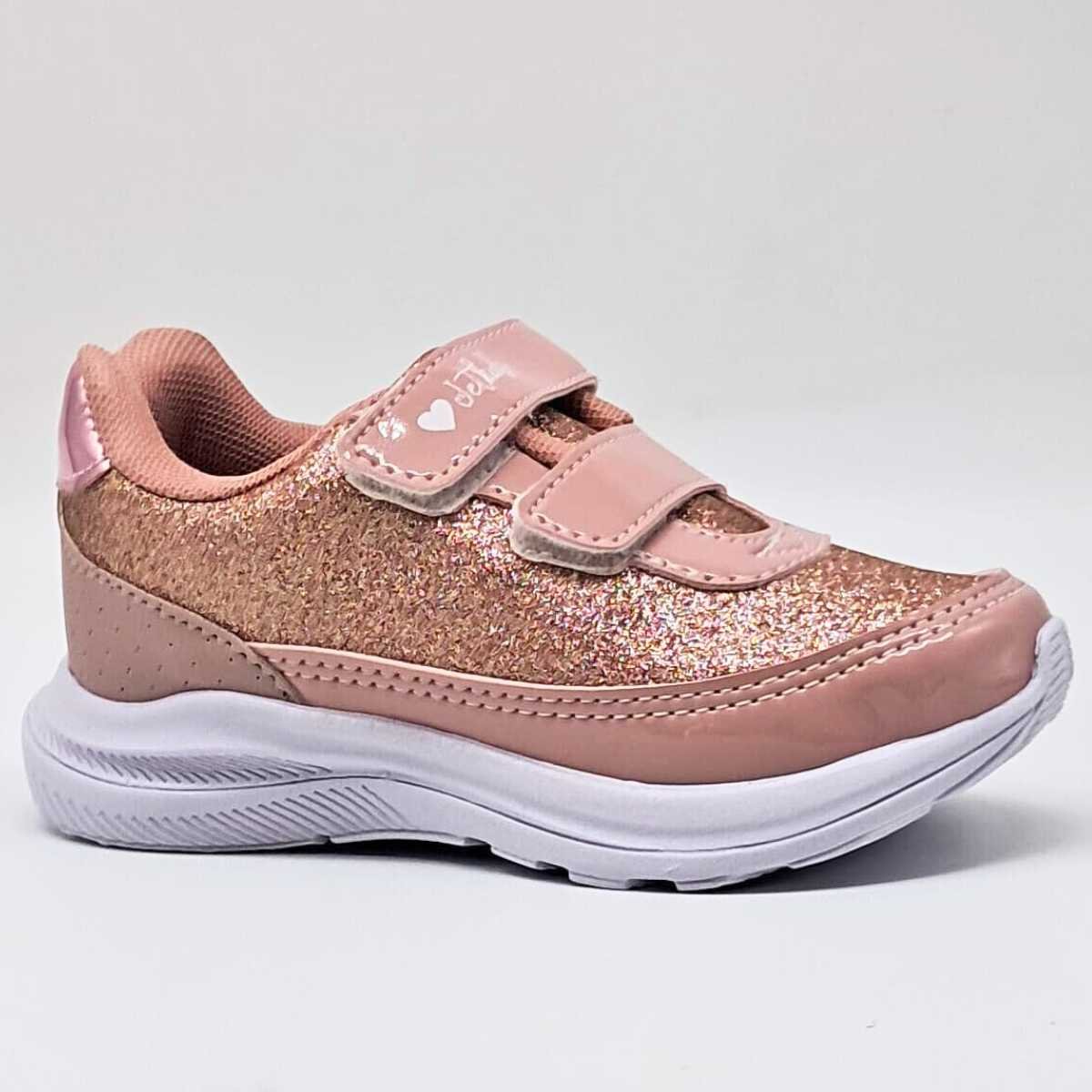Tênis Infantil Jet Kids Bebê Glitter Velcros Confortável 20.042
