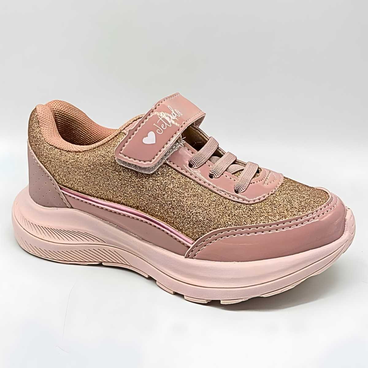 Tênis Menina Jet Kids Infantil Velcro Glitter Conforto 63.017