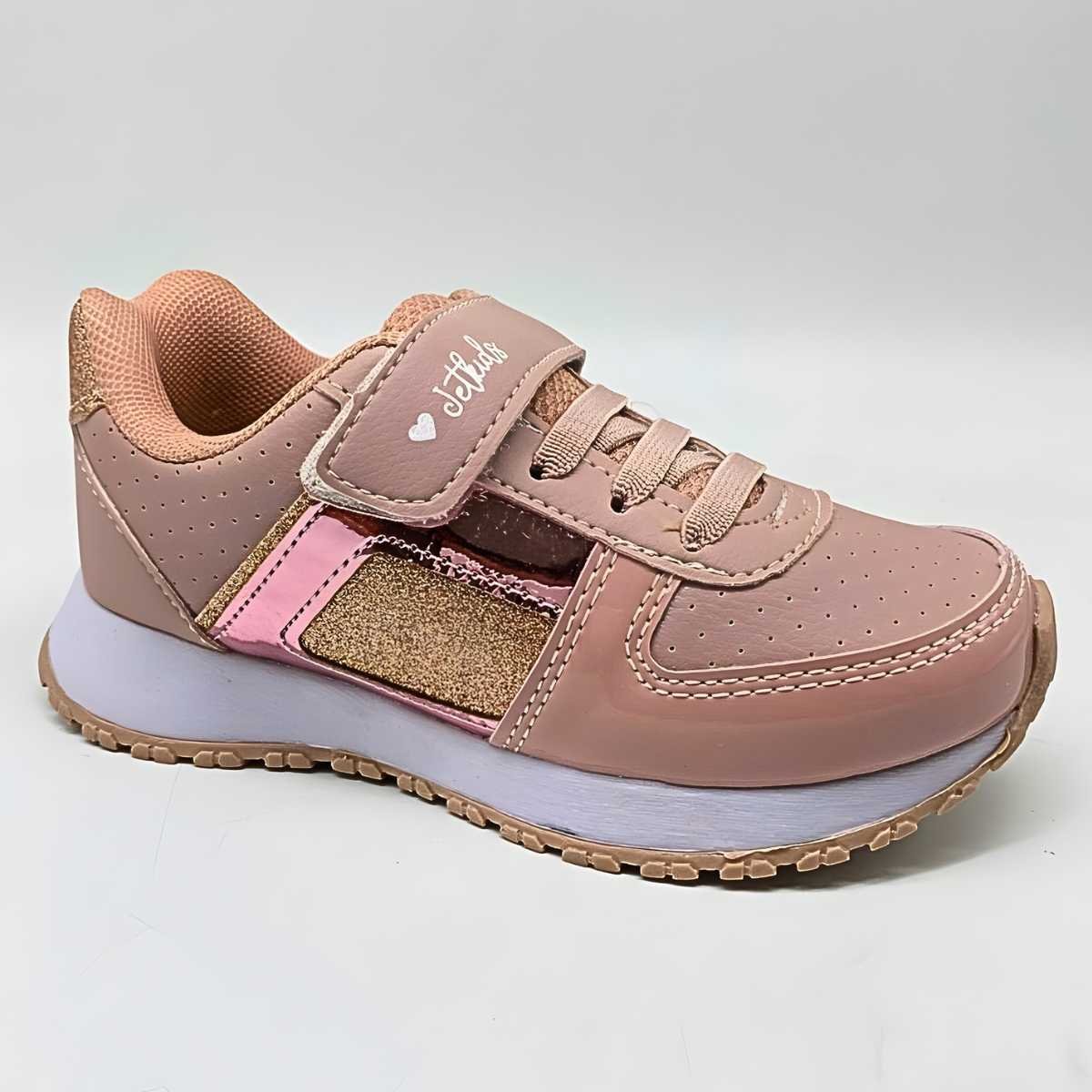 Tênis Menina Jet Kids Infantil Glitter Velcro Conforto 10.157