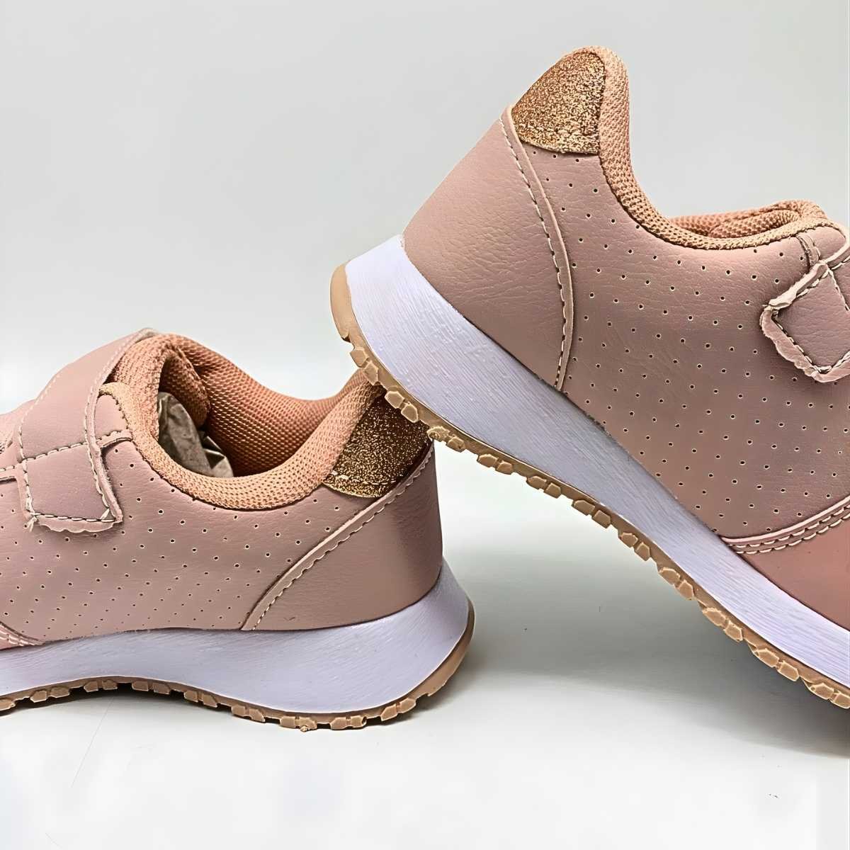 Tênis Menina Jet Kids Infantil Glitter Velcro Conforto 10.157 Rosa/Dourado 5