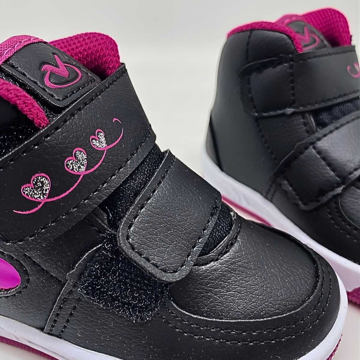 Tênis Menina Via Vip Bebê Cano Alto Com Velcro Estilo Vv2819 Preto 4