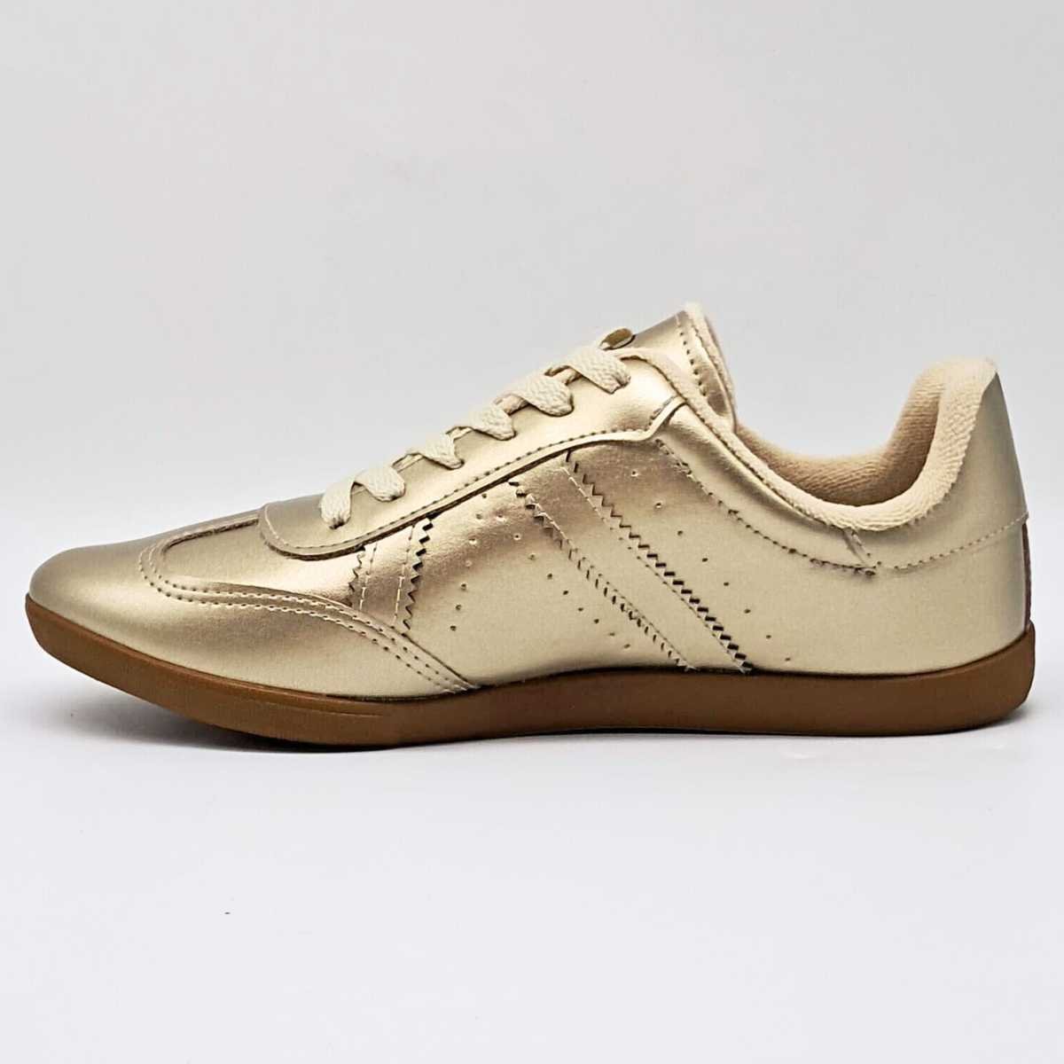 Tênis Feminino Addan Mulher Casual Estilo Conforto 18121 Dourado 2