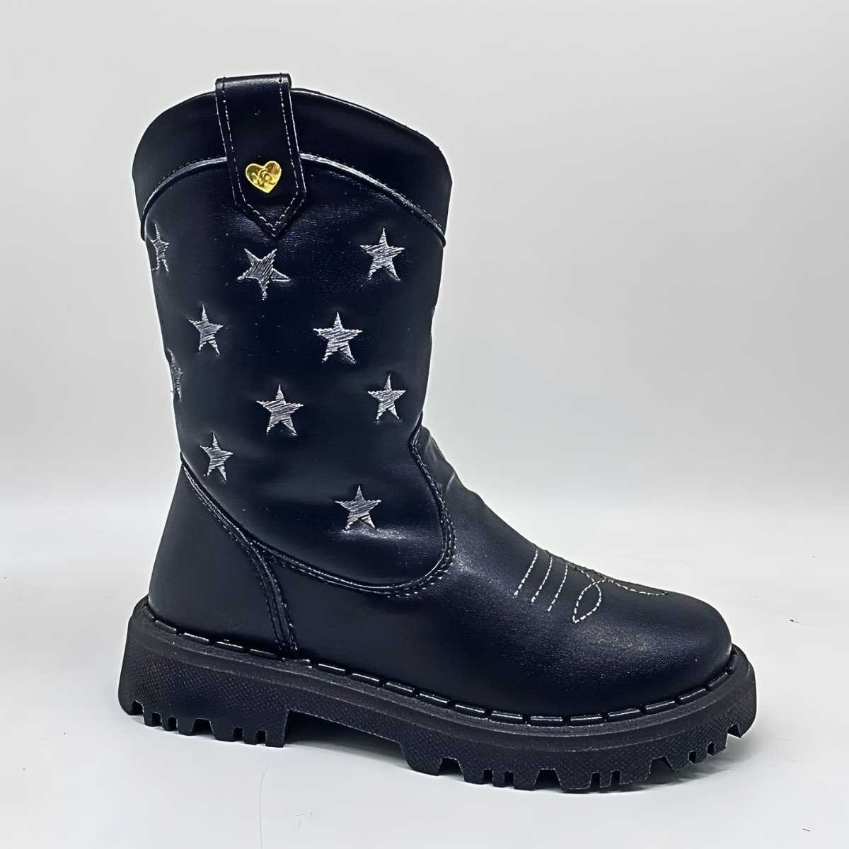 Bota Menina Nilqi Cano Alto Infantil Estrelas Estilo 165010