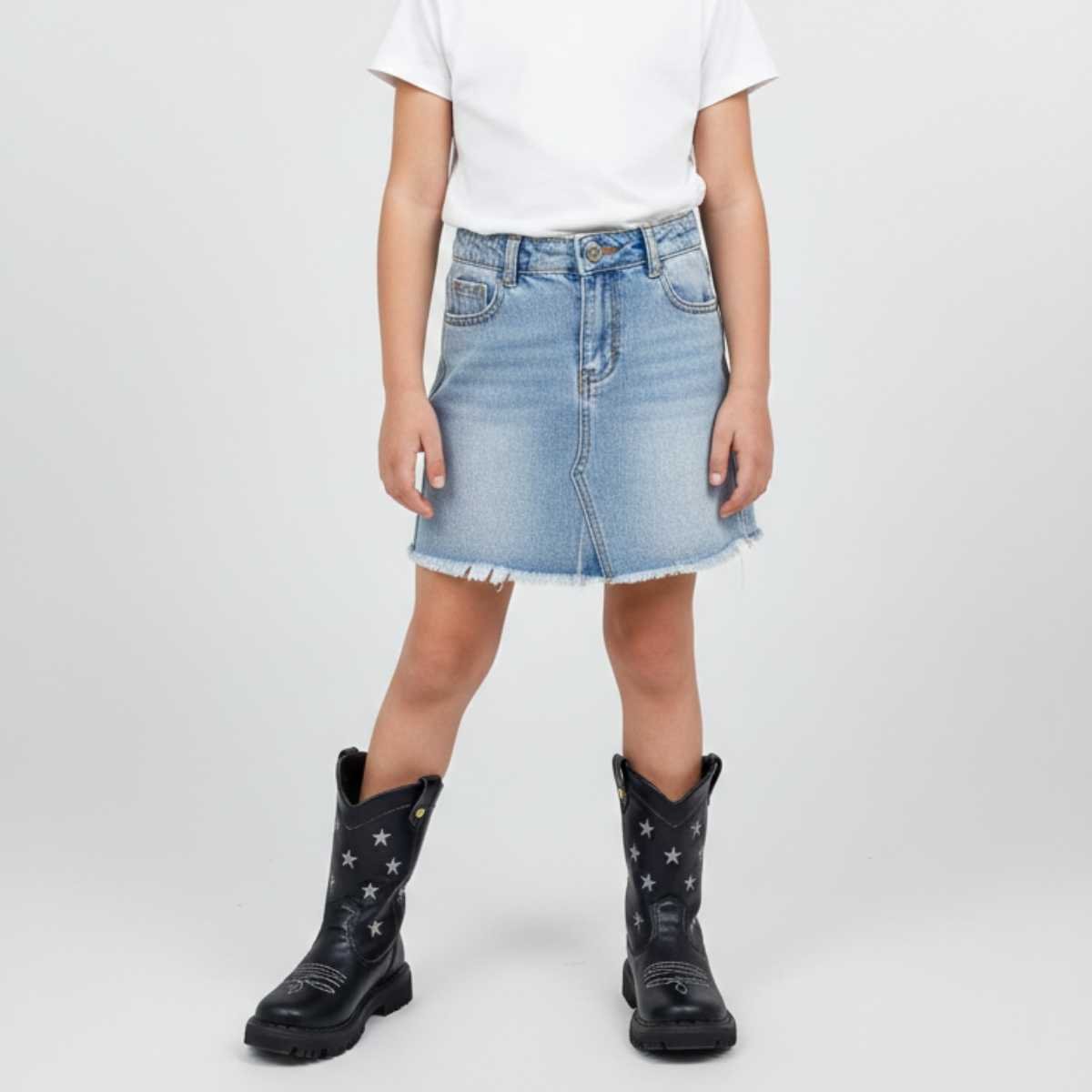 Bota Menina Nilqi Cano Alto Infantil Estrelas Estilo 165010 Preto 7