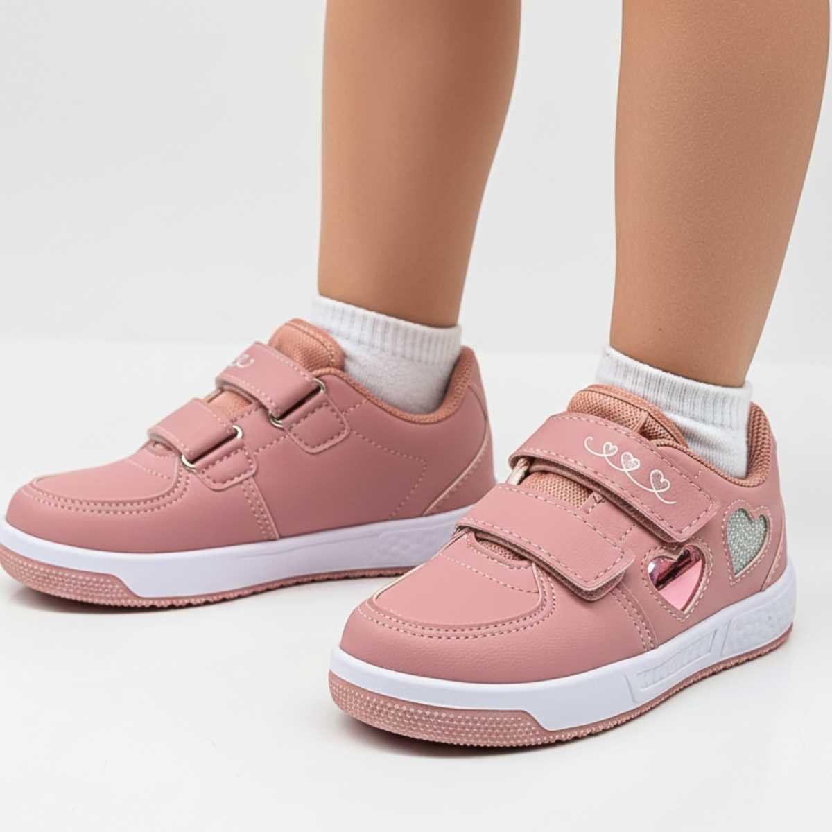 Tênis Menina Ns Via Vip Infantil Velcro Estilo Conforto Vv2822 Rosa 2