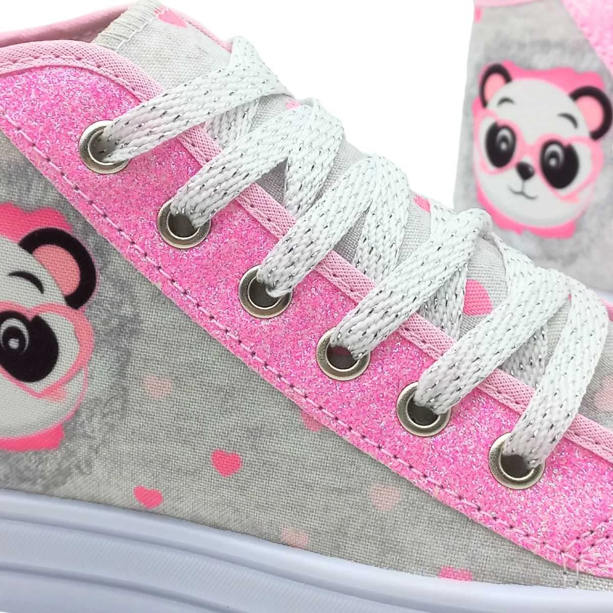 Tenis Menina Infantil Star Cano Alto Confy Estiloso 42-I Cinza 4