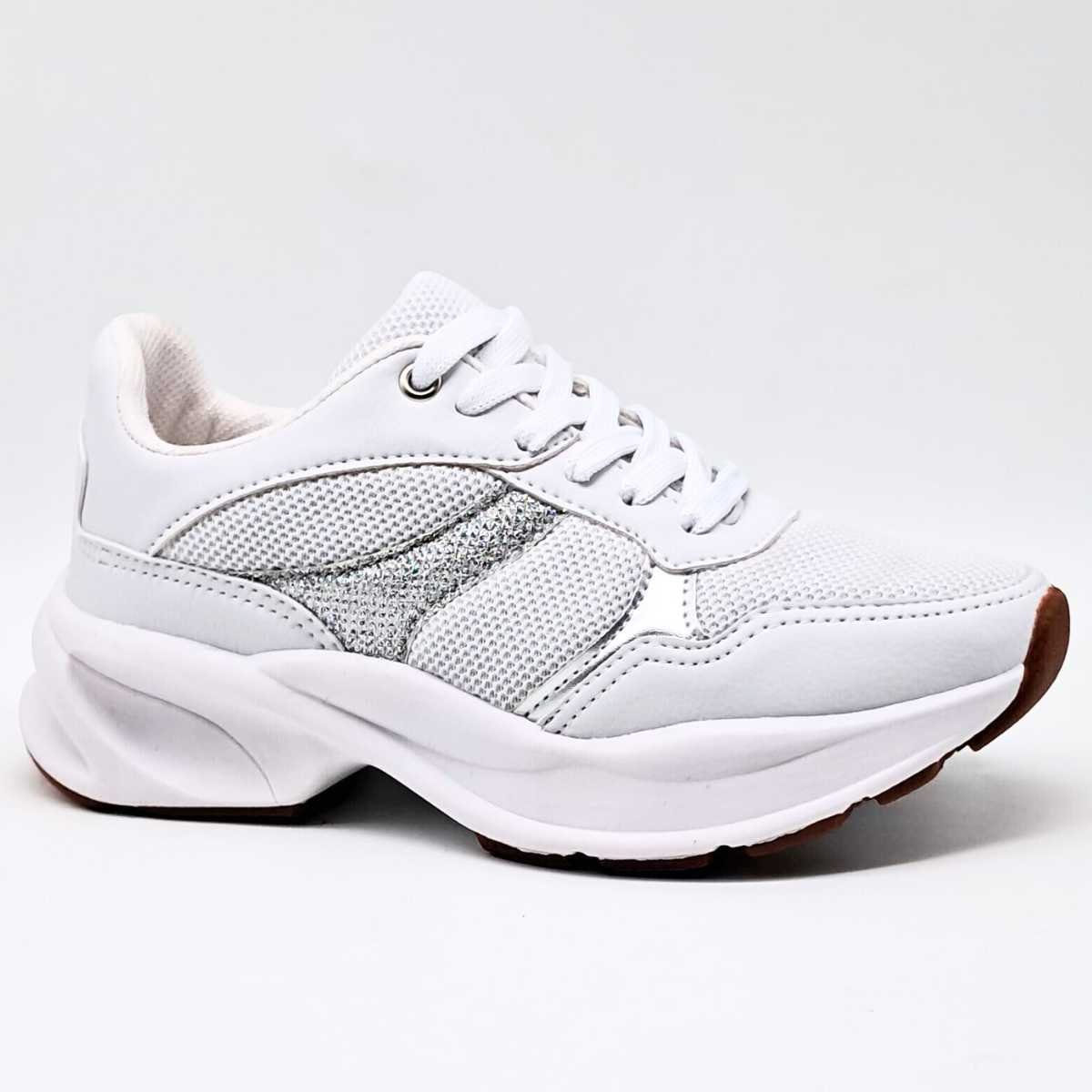 Tênis Feminino Jogging Conforto Leve Estilo Casual 02412/37 Branco 2