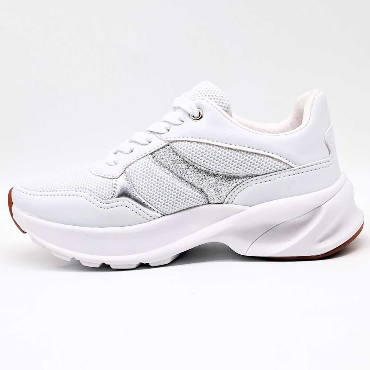 Tênis Feminino Jogging Conforto Leve Estilo Casual 02412/37 Branco 3