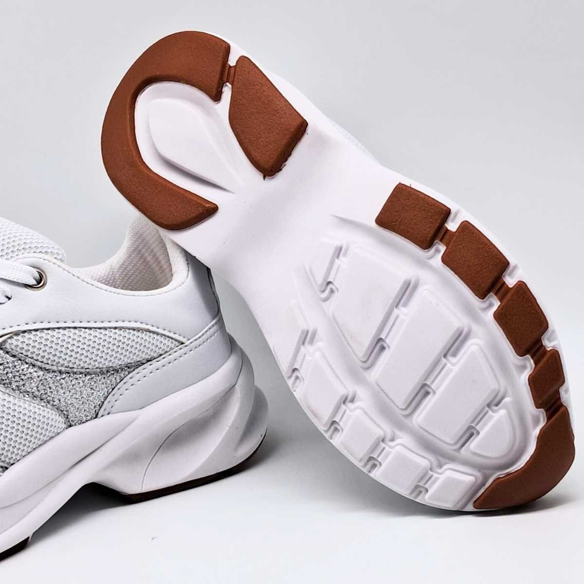 Tênis Feminino Jogging Conforto Leve Estilo Casual 02412/37 Branco 8