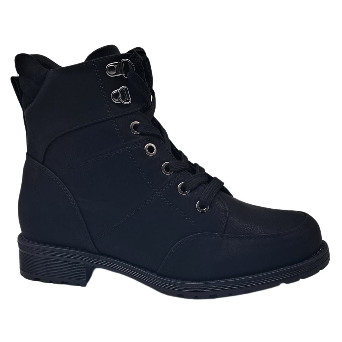 Bota Feminina Mooncity Coturno Confortável Estilosa 72130 Preto 2