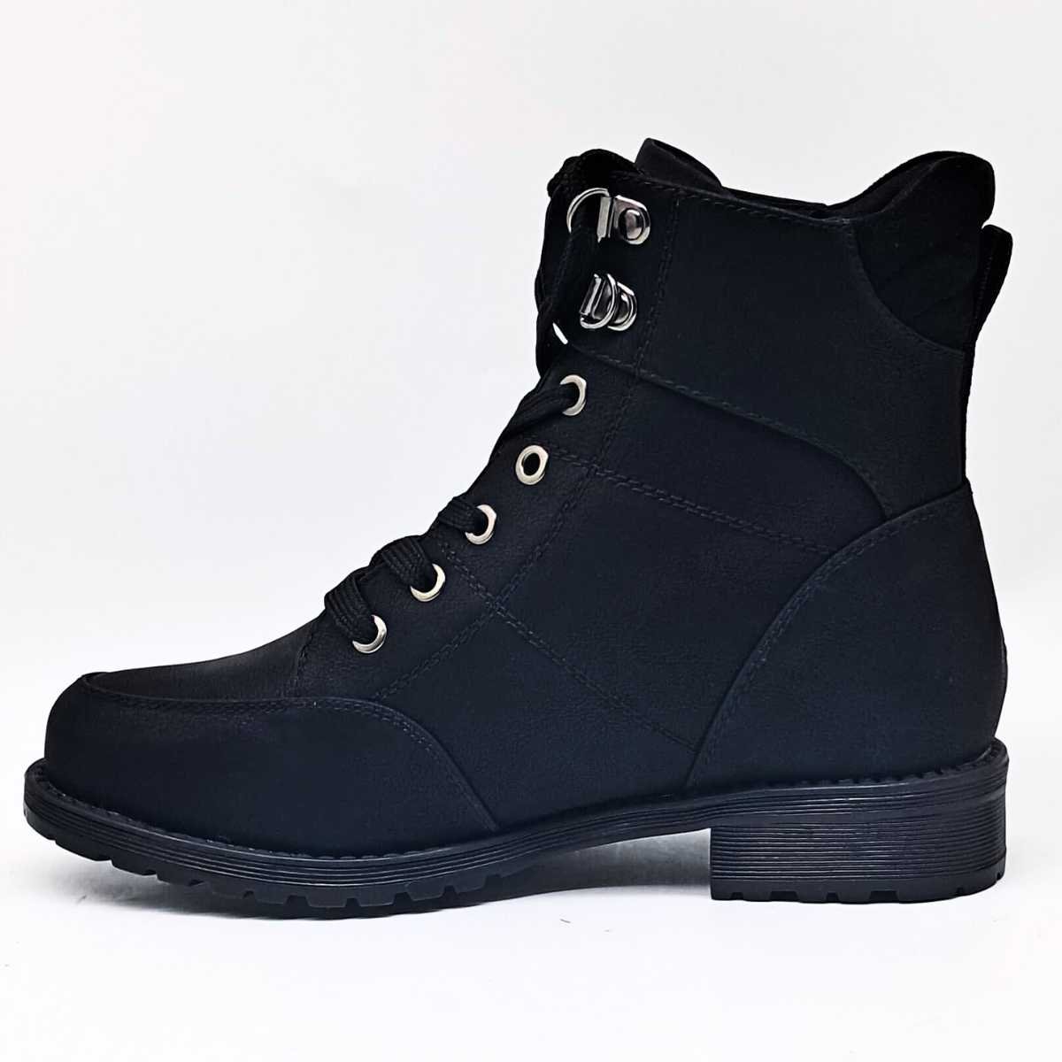 Bota Feminina Mooncity Coturno Confortável Estilosa 72130 Preto 4
