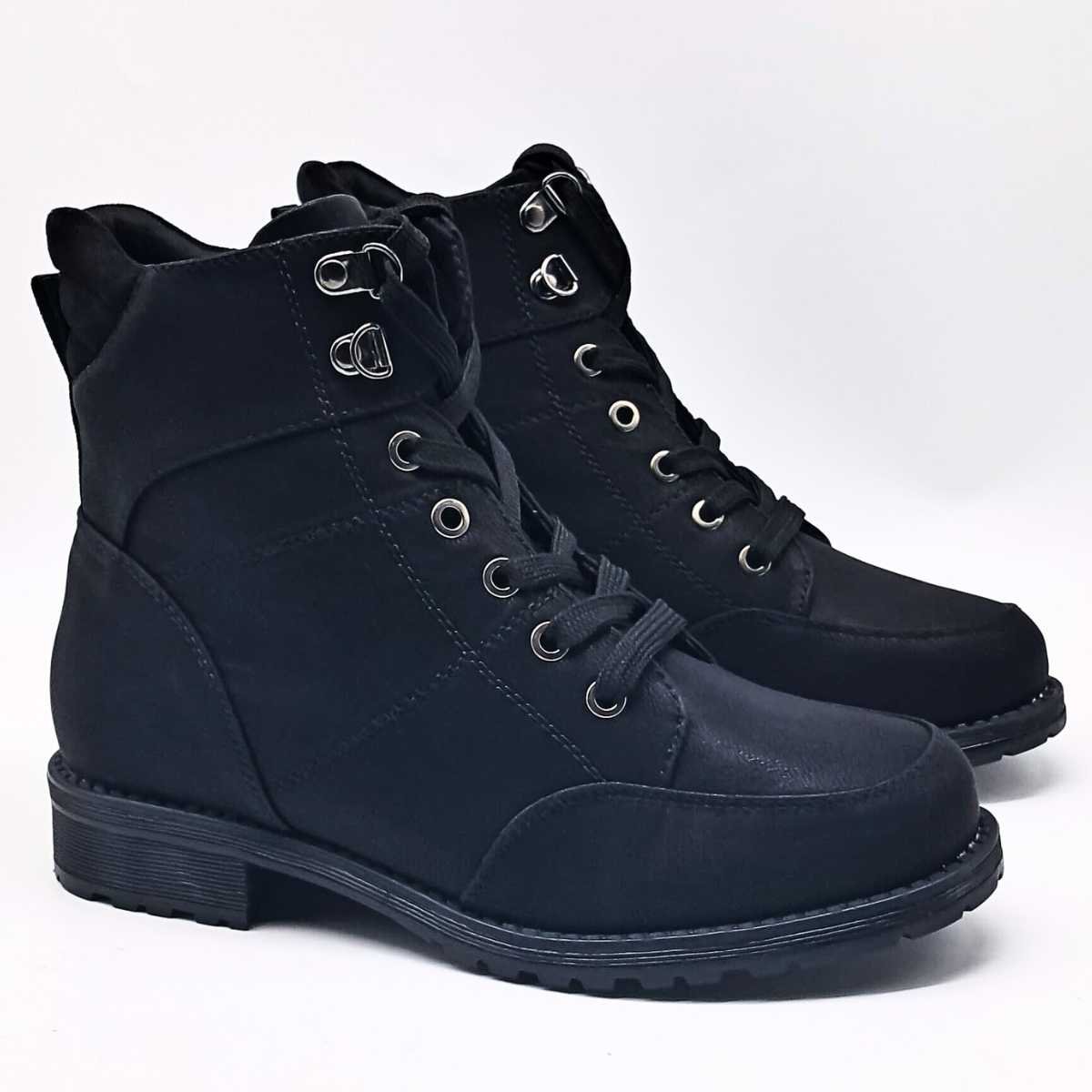 Bota Feminina Mooncity Coturno Confortável Estilosa 72130 Preto 5