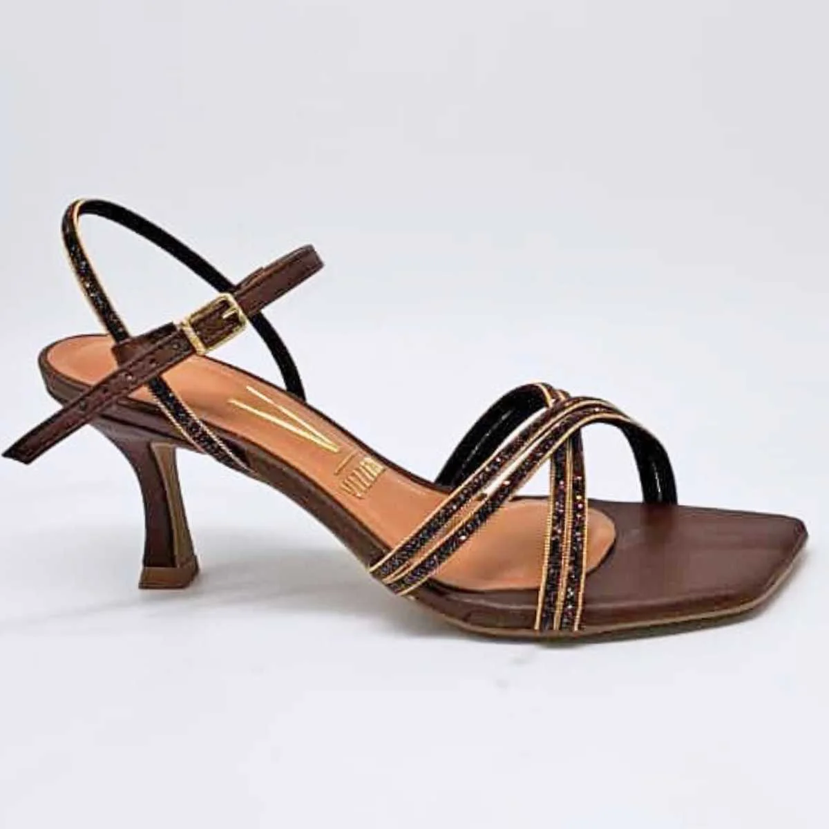 Sandália Feminina Vizzano Salto Taça Strass Estilo 6536.105