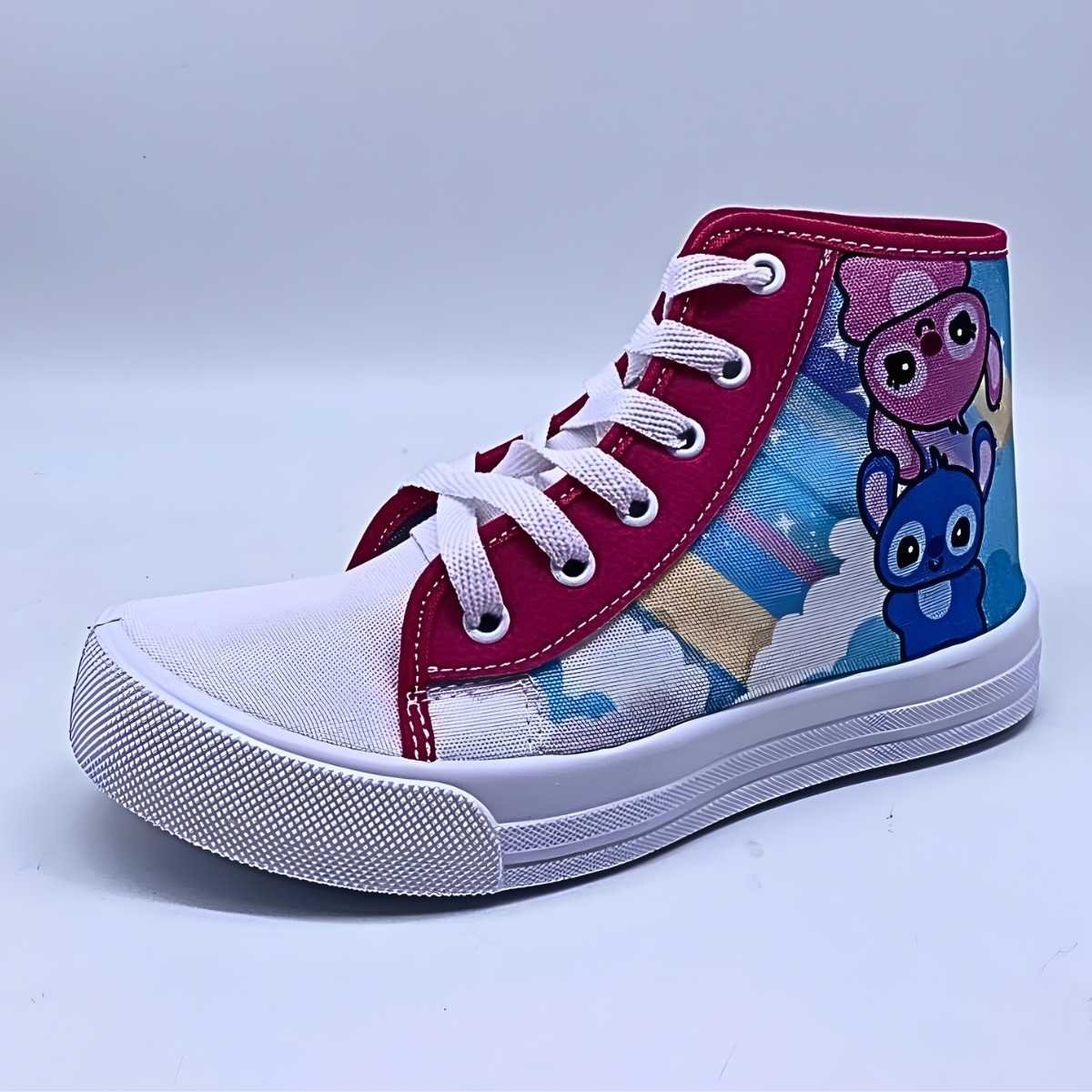 Tênis Menina Stars Infantil Cano Alto Stich Estilo Sm271 Multicores 2