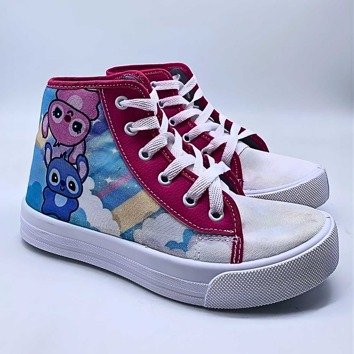 Tênis Menina Stars Infantil Cano Alto Stich Estilo Sm271 Multicores 3