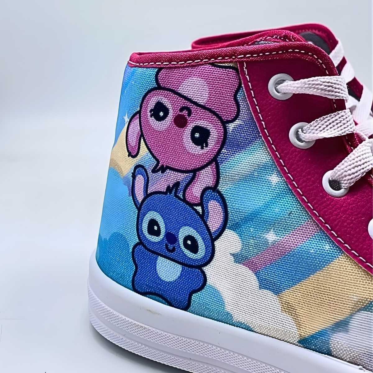 Tênis Menina Stars Infantil Cano Alto Stich Estilo Sm271 Multicores 4