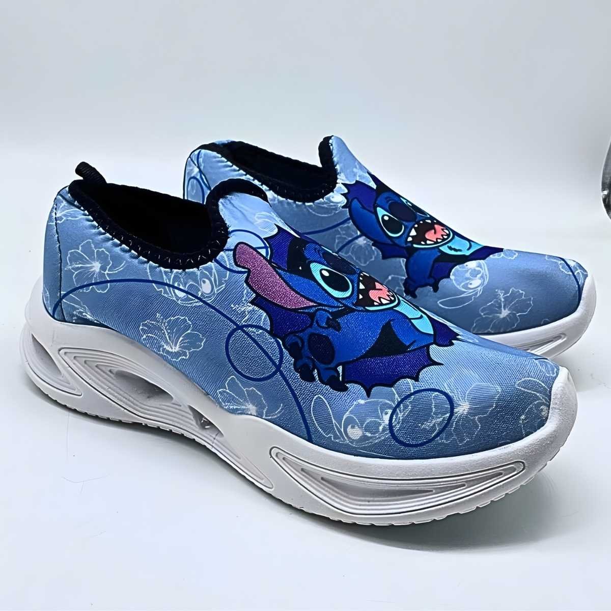 Tênis Menina Stars Infantil Stich Led Estilo Conforto Sm523 Azul 3