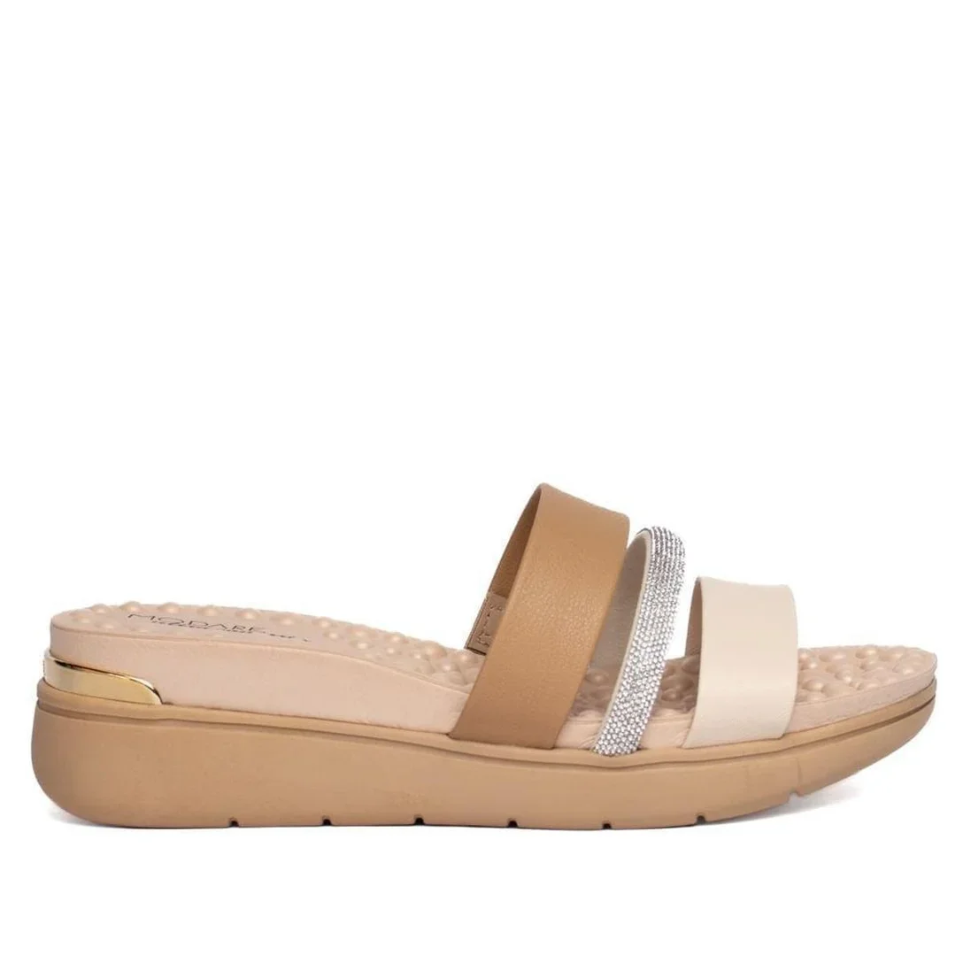 Modare Tamanco Elegante Creme Cinza Branco Off Bege 2