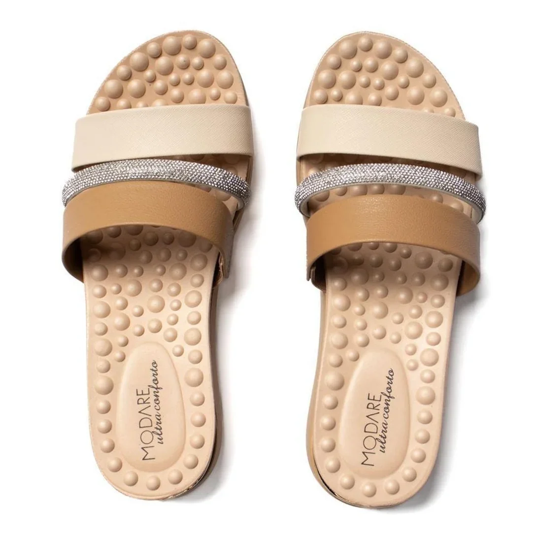 Modare Tamanco Elegante Creme Cinza Branco Off Bege 3