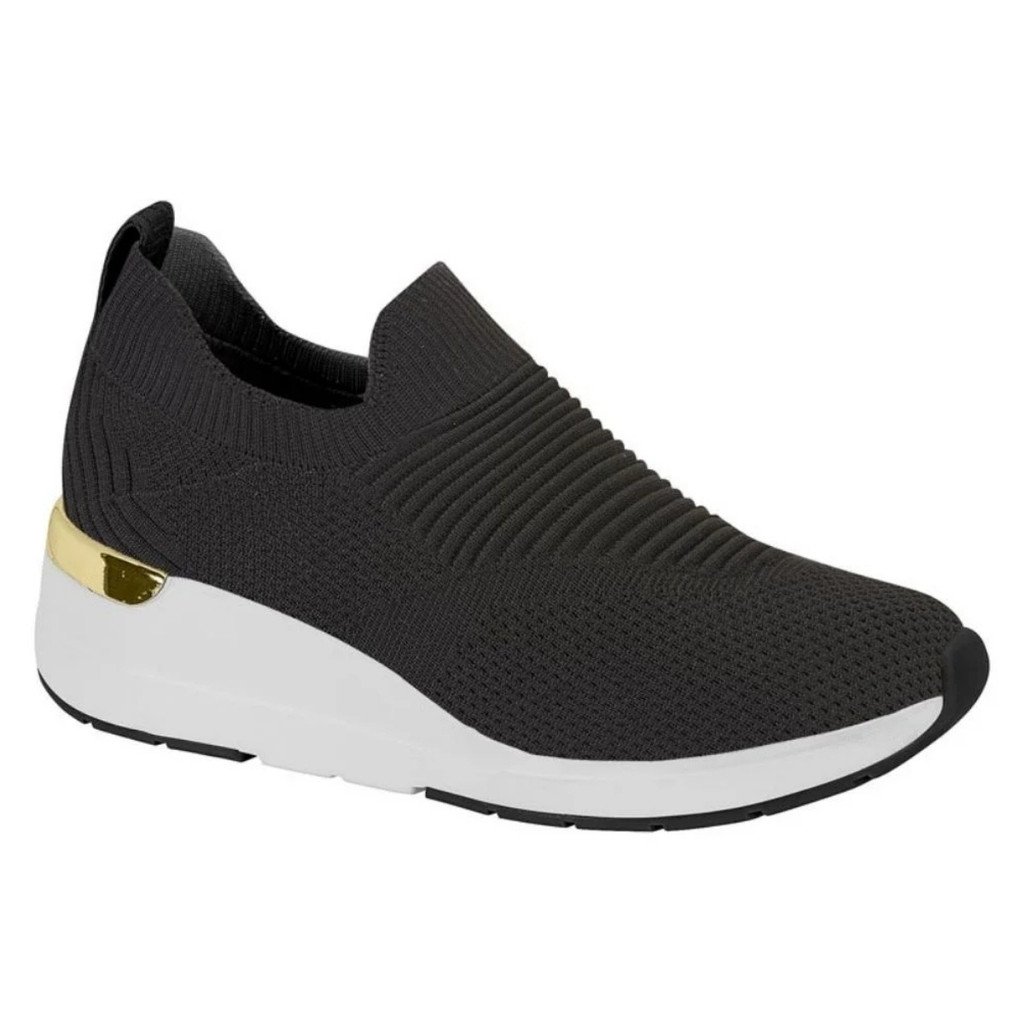 Modare Tenis Anabela Kinit Preto Conforto e Estilo