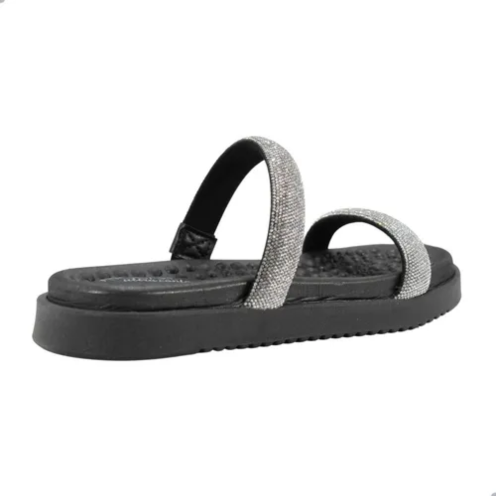 Sandalia Feminina Modare Papete Strass Preto  Preto 2
