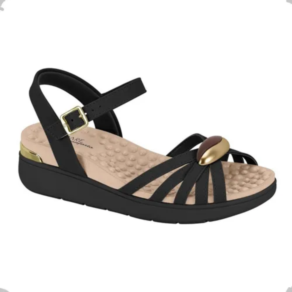 Sandalia Feminina Modare Preto Casual Ultraconforto