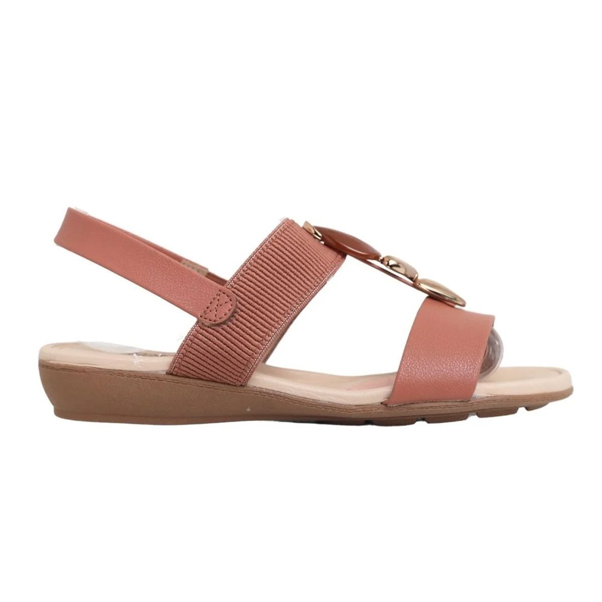 Sandalia Feminina Modare Argila Conforto Elastico Ajustavel Marrom 2
