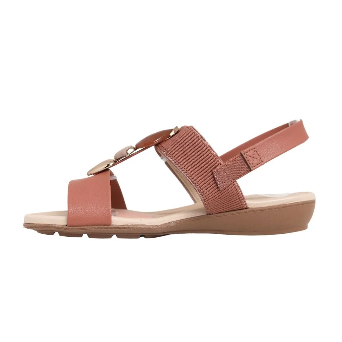 Sandalia Feminina Modare Argila Conforto Elastico Ajustavel Marrom 3