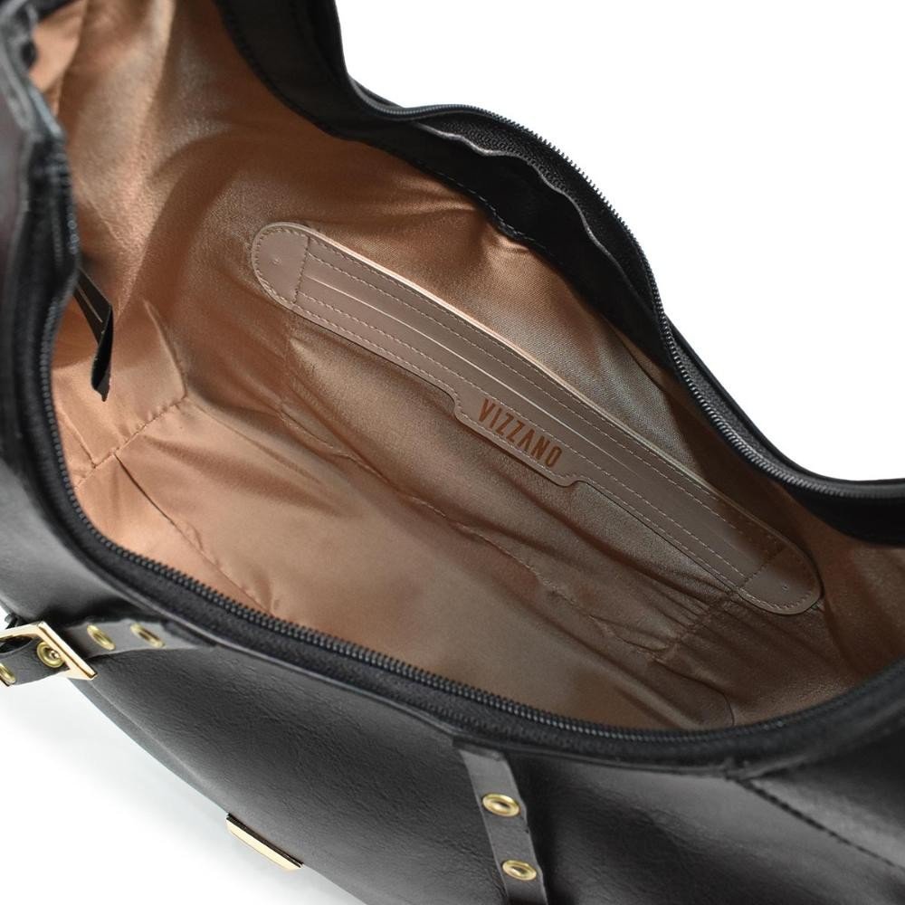 Bolsa Vizzano Napa Soft Preta Elegancia Essencial Preto 6
