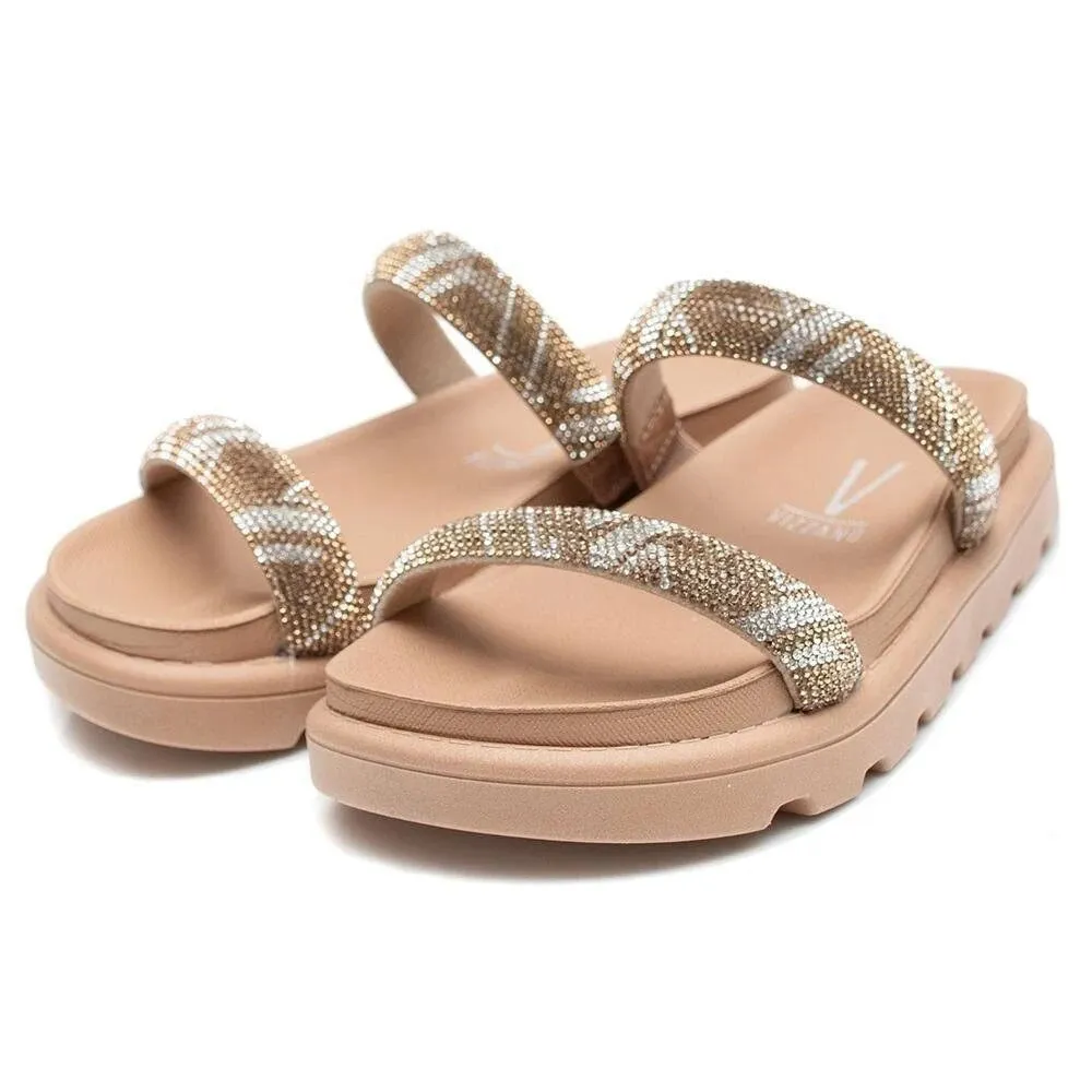 Papete Vizzano Feminina Nude Tamanco Pedraria Conforto Bege/Cristal/Nude 3