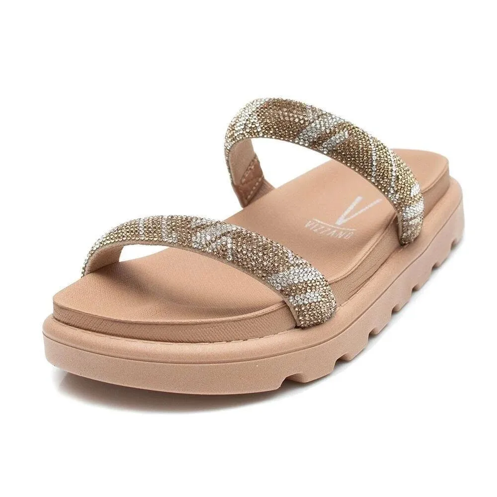 Papete Vizzano Feminina Nude Tamanco Pedraria Conforto Bege/Cristal/Nude 4