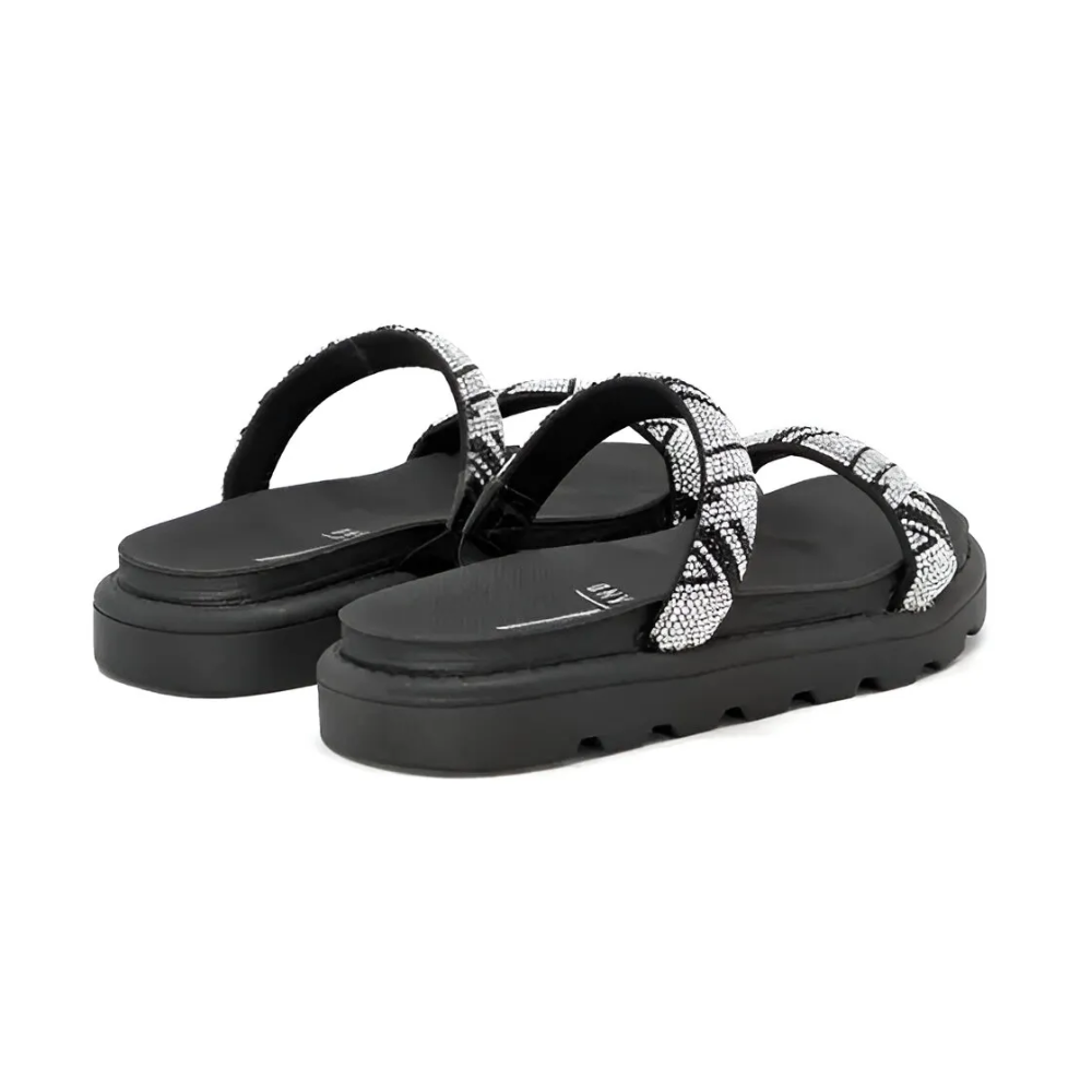 Papete Feminina Vizzano Tamanco Pedraria Preto Tira Larga Cristal/Preto 7