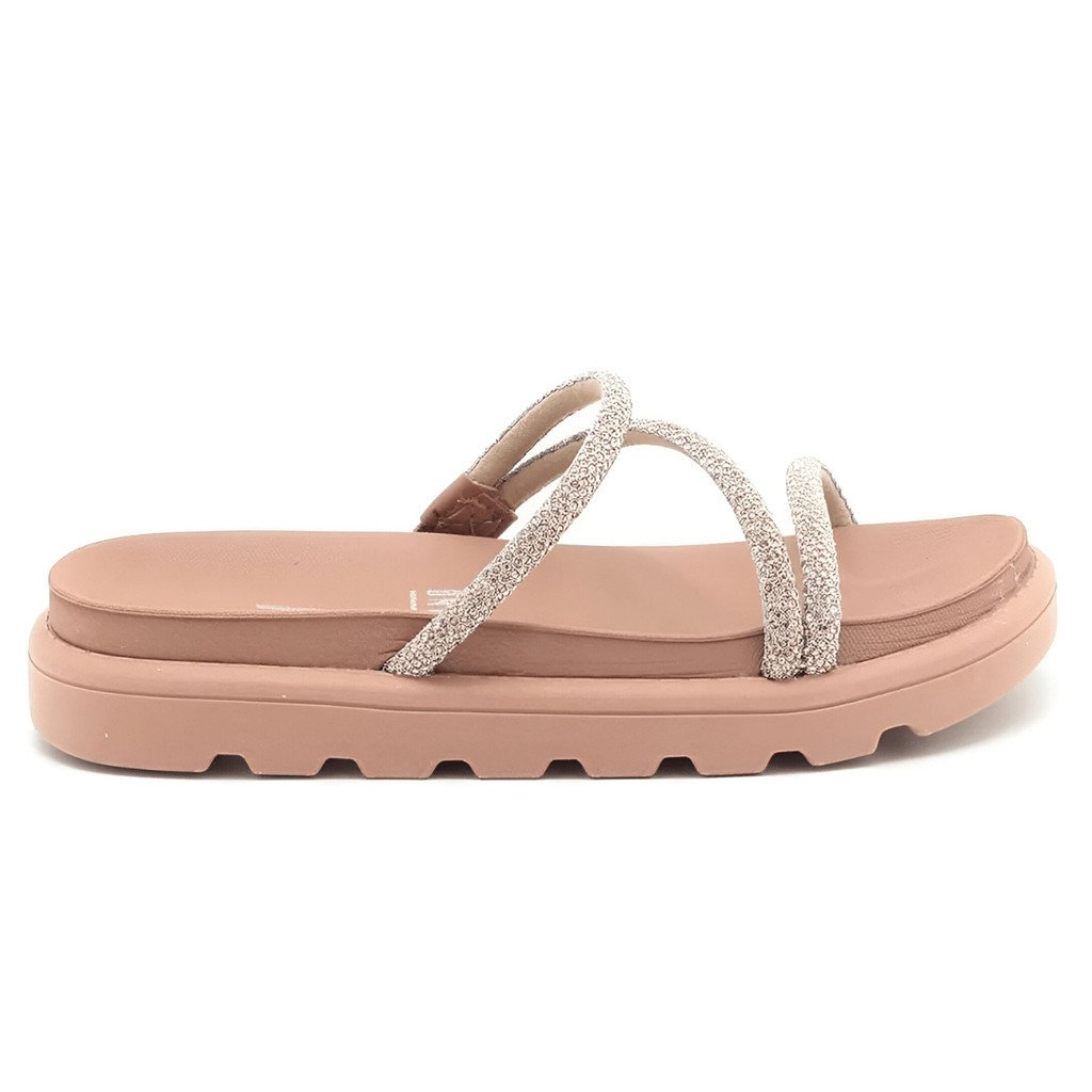 Papete Feminino Vizzano Ouro Rosado Pedraria Casual 