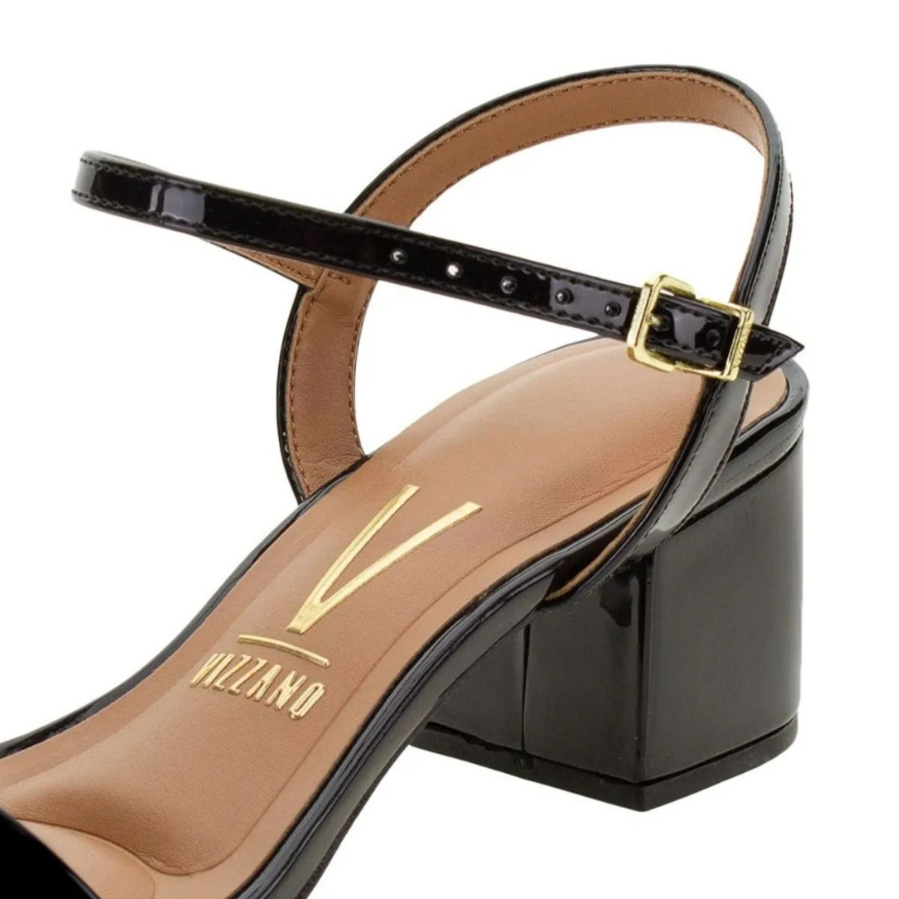 Sandalia Vizzano Casual Salto Medio Feminina Preto  Preto 5
